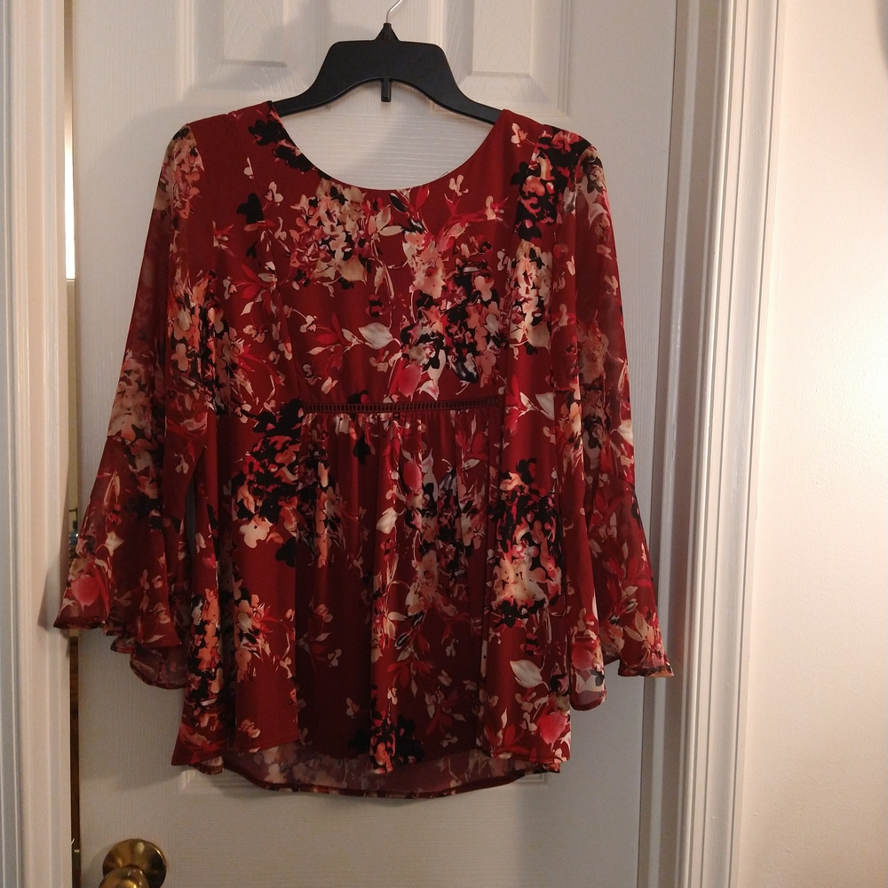 Women's Blouse in Deep Red